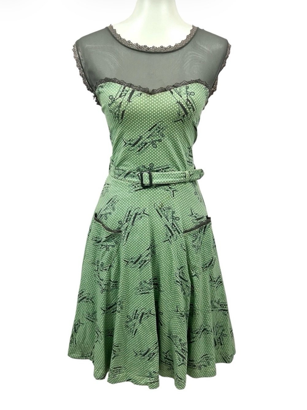 Effie’s Heart Modcloth Retro Vintage Airplane Sweetheart Dauphine Swing Dress